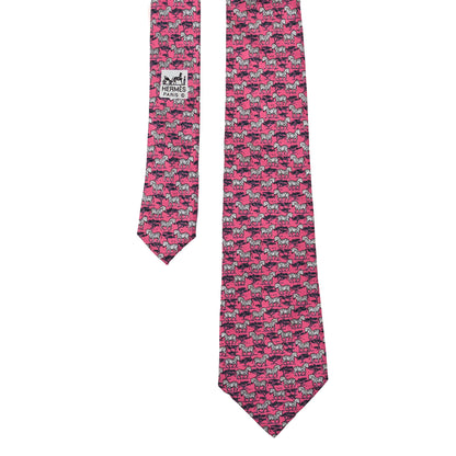 Hermes Silk Printed Mens Zebra Neck Tie 1 of 3