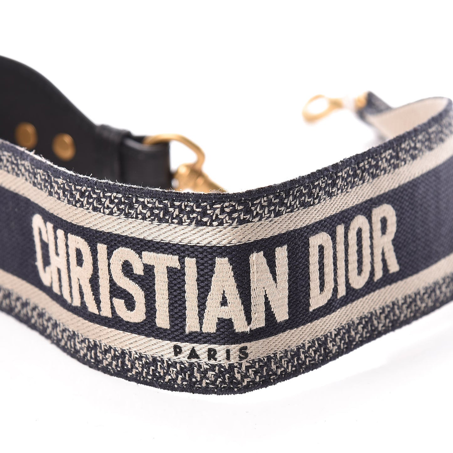 Canvas Embroidered Shoulder Strap Blue