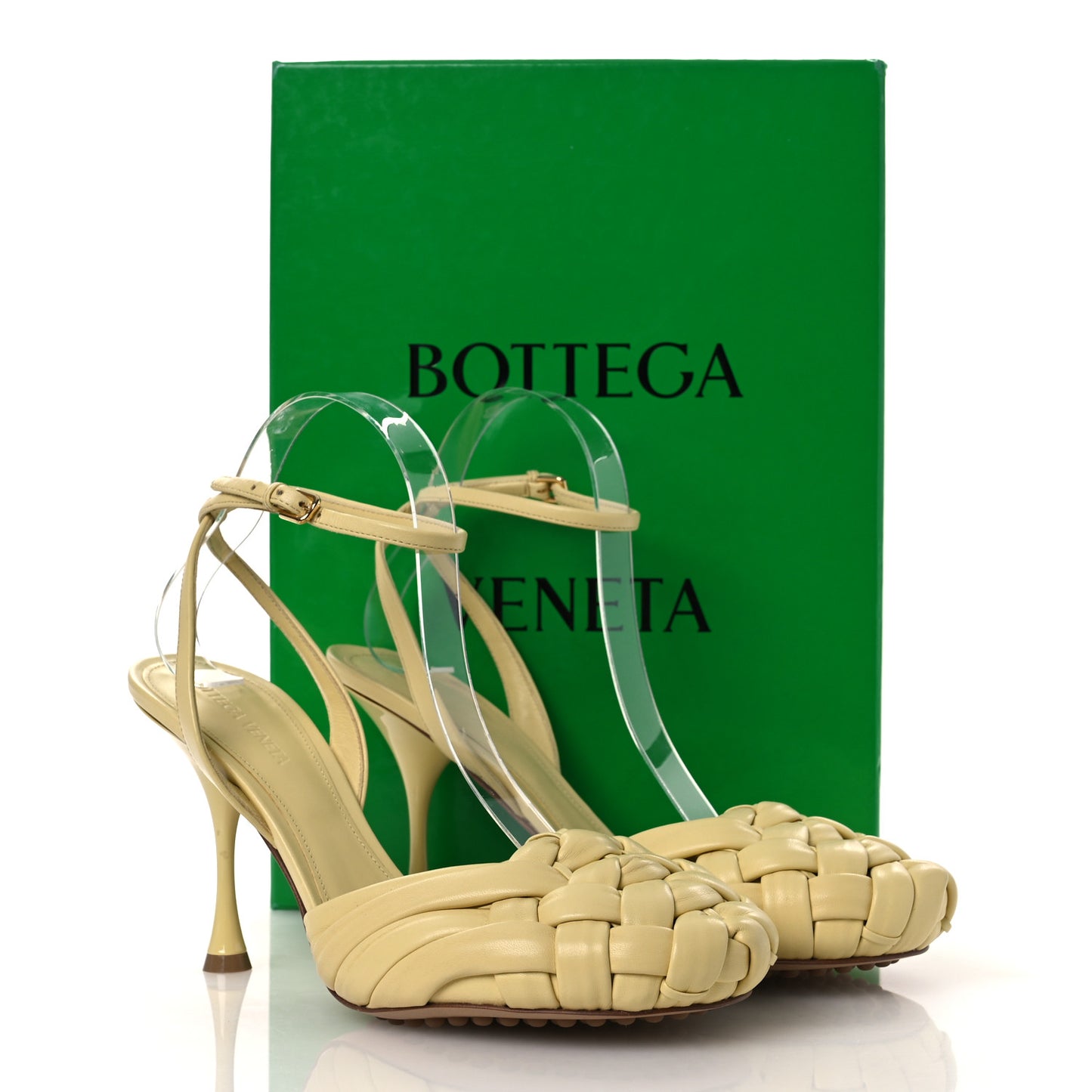 Nappa Intrecciato Freckles Ankle Strap Sandals 39 Moon Beam