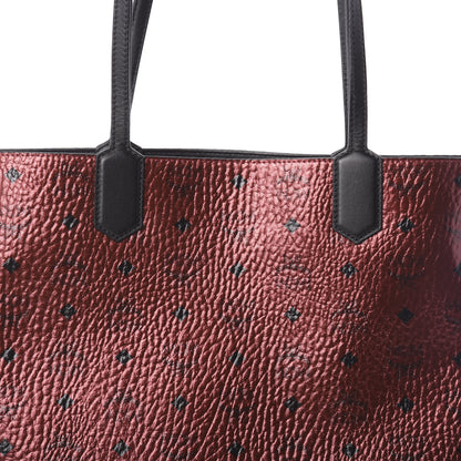 MCM Metallic Visetos Shopper Tote Scooter Red 9 of 11
