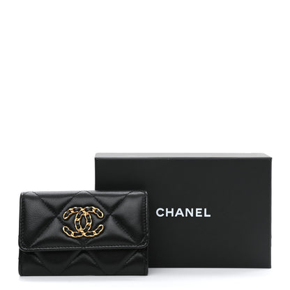 Chanel Lambskin Quilted Chanel 19 Flap Card Holder Black 9 of 9
