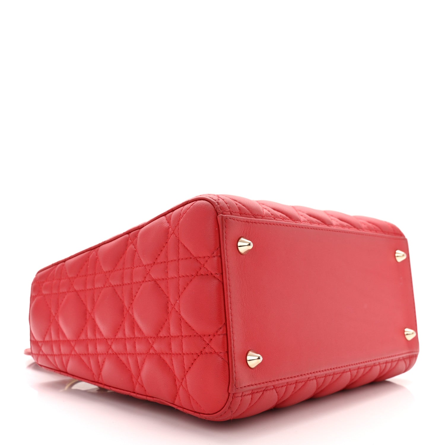 Christian Dior Lambskin Cannage Medium Lady Dior Red 4 of 10