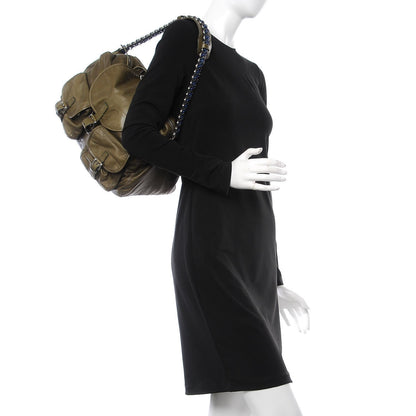 Balenciaga Agneau Large Chain Multipocket Shoulder Bag Green 2 of 12