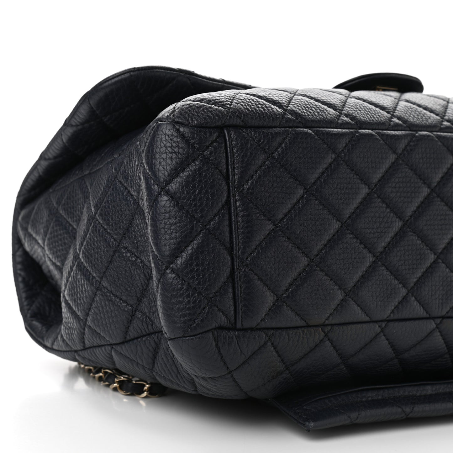 Calfskin Quilted Small XXL Travel Flap Bag Navy