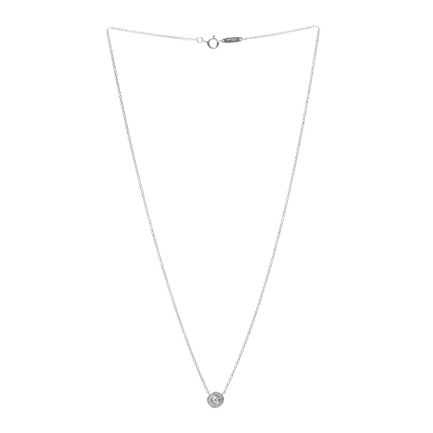 Tiffany Platinum Diamond Circlet Pendant Necklace 3 of 5