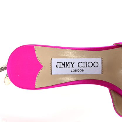 Jimmy Choo Satin Crystal Saeda 100 Pumps 38 Fuchsia 8 of 9