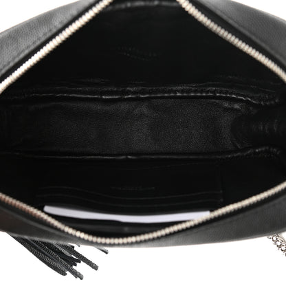 Saint Laurent Grain De Poudre Matelasse Monogram Mini Lou Camera Bag Black 5 of 11
