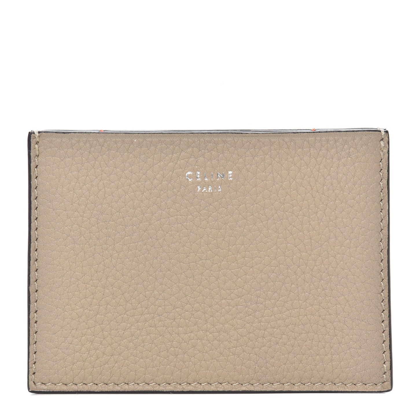 Drummed Calfskin Gusset Card Holder Dune