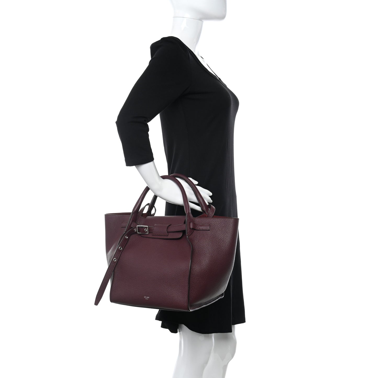 Supple Grained Calfskin Small Big Bag Wine
