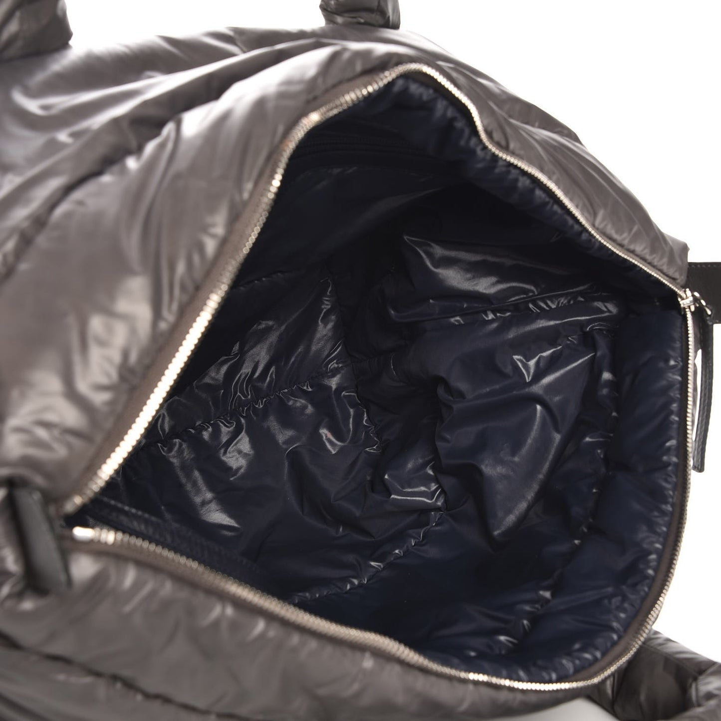 Nylon Quilted Large Coco Cocoon Tote Grey