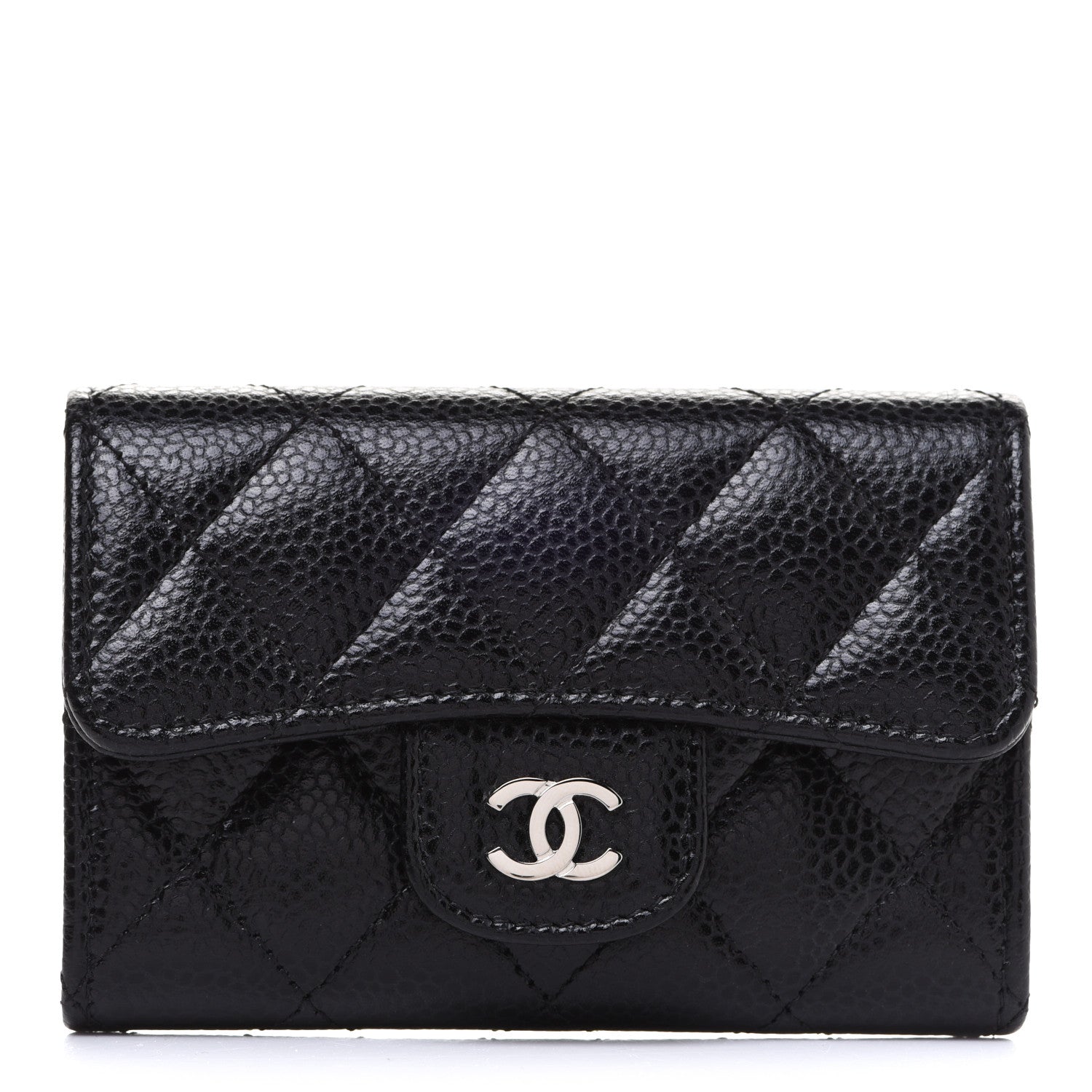 Chanel Caviar Quilted Flap Card Holder Black 1 of 9