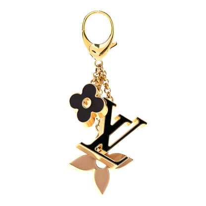 Louis Vuitton Metal Enamel Fleur De Monogram Bag Charm Dore 1 of 8