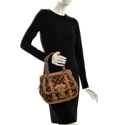 Louis Vuitton Monogram Velours Alligator Gracie MM Tan 2 of 6