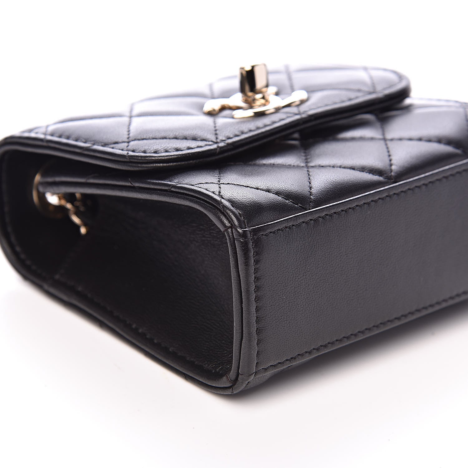 Chanel Lambskin Quilted Mini Trendy CC Chain Wallet Black 8 of 10