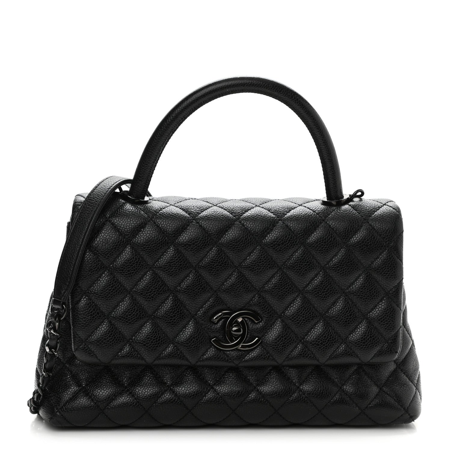 Chanel Caviar Quilted Small Coco Handle Flap So Black 1 of 11