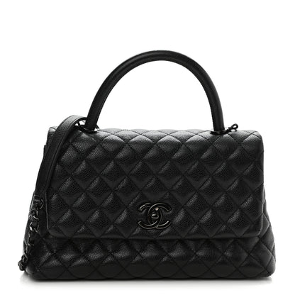 Chanel Caviar Quilted Small Coco Handle Flap So Black 1 of 11