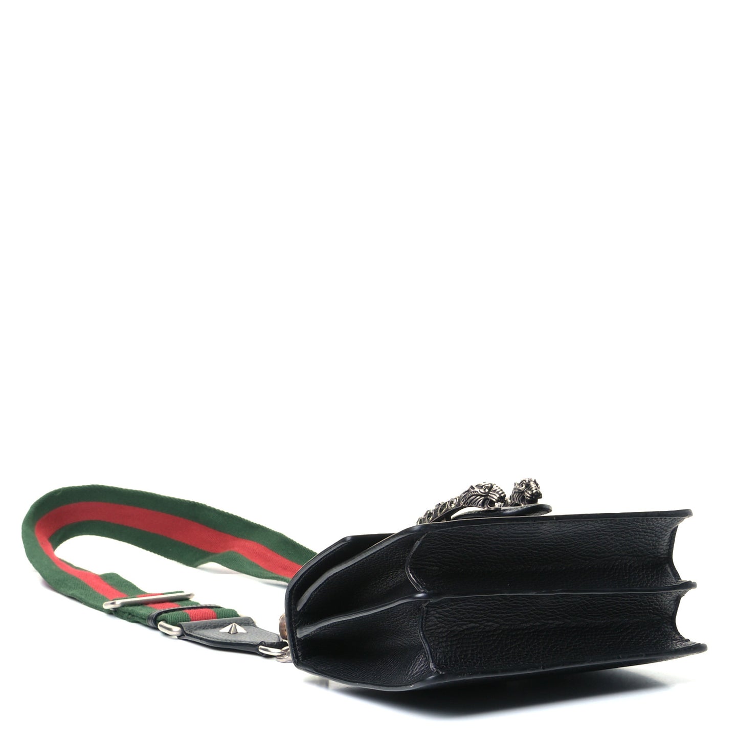 Dollar Calfskin Crystal Web Mini Dionysus Bamboo Top Handle Bag Black Black Diamond