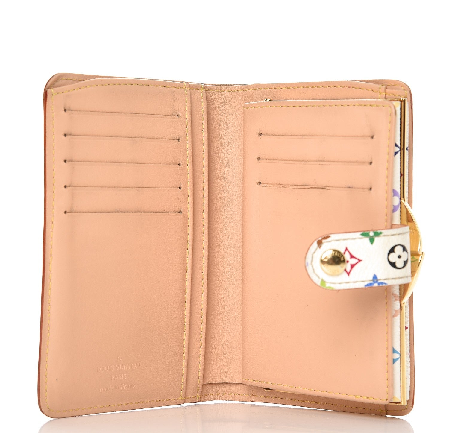 Louis Vuitton Monogram Multicolor French Purse Wallet White 5 of 10