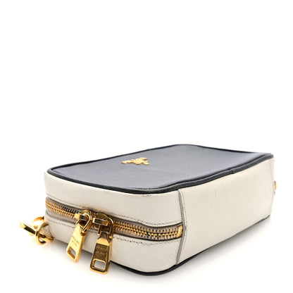 Prada Saffiano Mini Camera Crossbody Bag Black Talco 4 of 9
