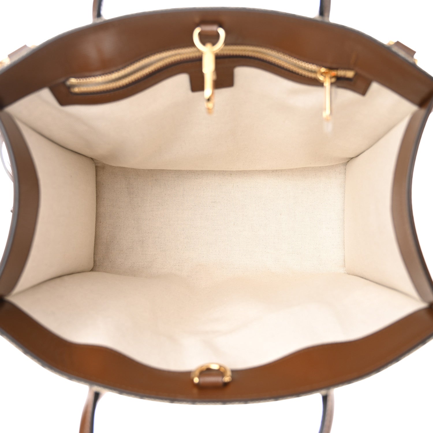 Gucci GG Supreme Monogram Azalea Calfskin Small Retro Interlocking G Tote Bag Beige Ebony Brown Sugar 5 of 11