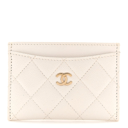 Chanel Caviar Quilted Card Holder White White 1 of 9