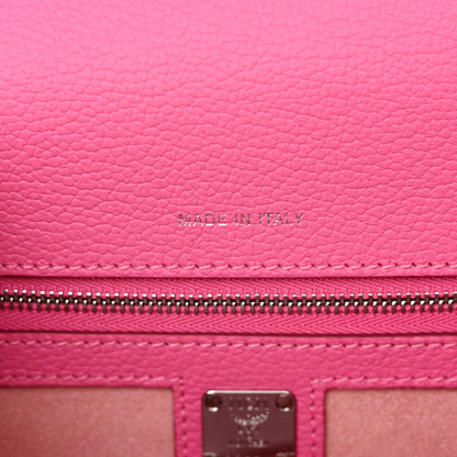 MCM Grained Calfskin Medium Patricia Satchel Sugar Pink 8 of 11