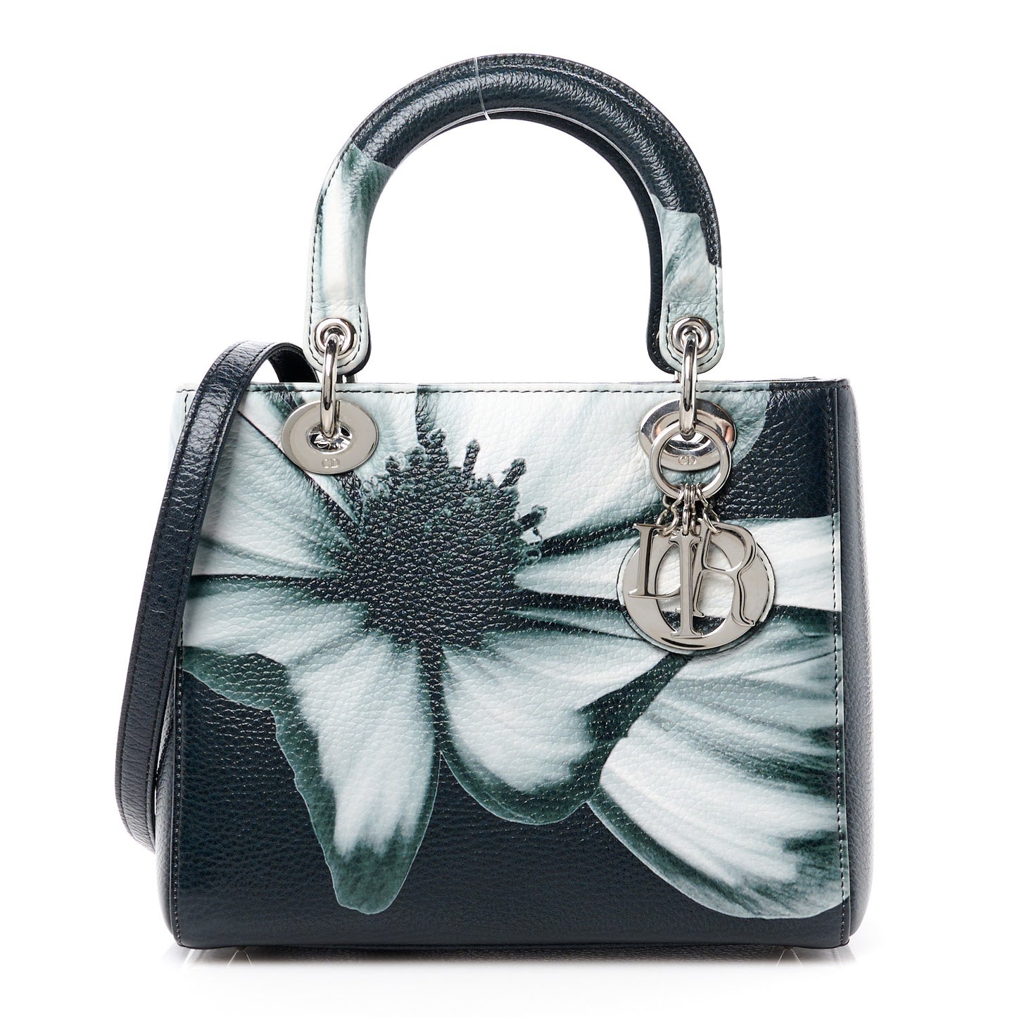 Deerskin Floral Printed Medium Lady Dior Green