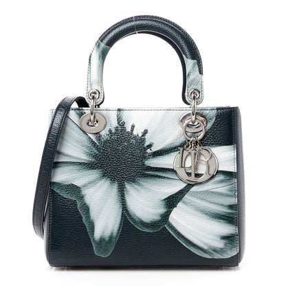 Christian Dior Deerskin Floral Printed Medium Lady Dior Green 1 of 12