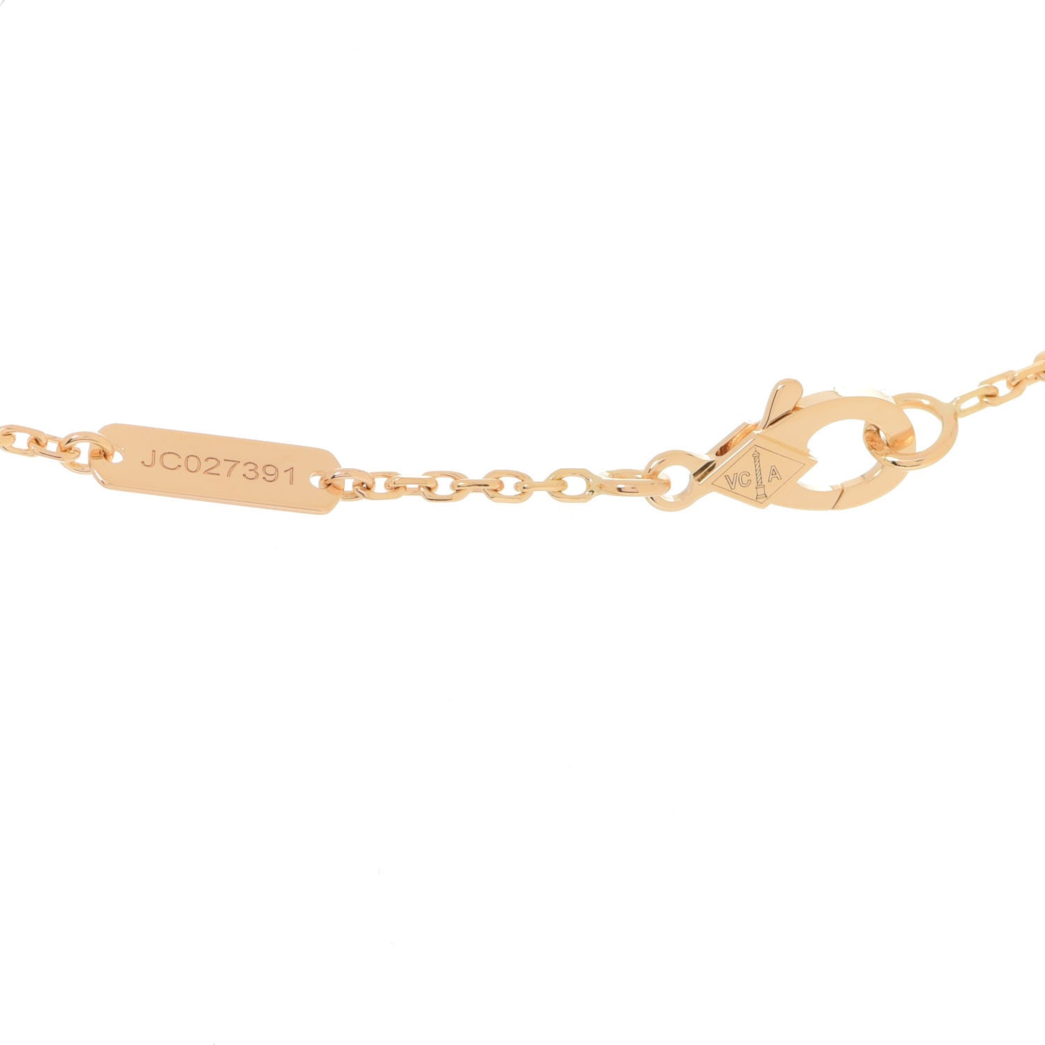 Van Cleef & Arpels 18K Yellow Gold Tiger Eye Vintage Alhambra Pendant Necklace 4 of 6
