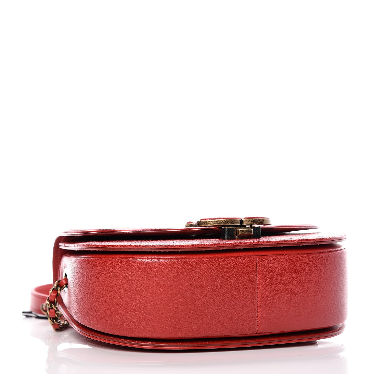 Chanel Shiny Calfskin Goatskin Quilted Small Coco Curve Messenger Flap Red 4 of 11