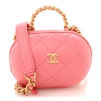 Chanel Lambskin Quilted CC Bubble Vanity Case With Chain Pink 1 of 10