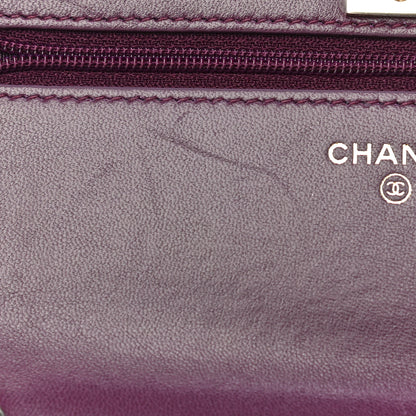 Chanel Lambskin Quilted Trendy CC Wallet On Chain WOC Purple 16 of 18