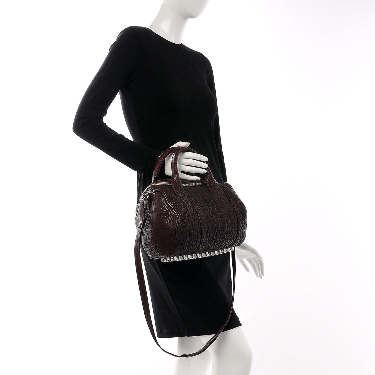 Alexander Wang Pebbled Lambskin Rockie Beet Rhodium Hardware 3 of 10