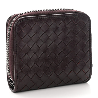 Bottega Veneta Nappa Intrecciato Zip Around Coin Purse Aubergine 3 of 9