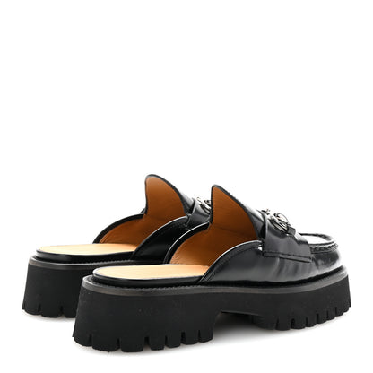 Gucci Cordovan Lux Womens Sylke Horsebit Platform Mules 36 Black 5 of 10