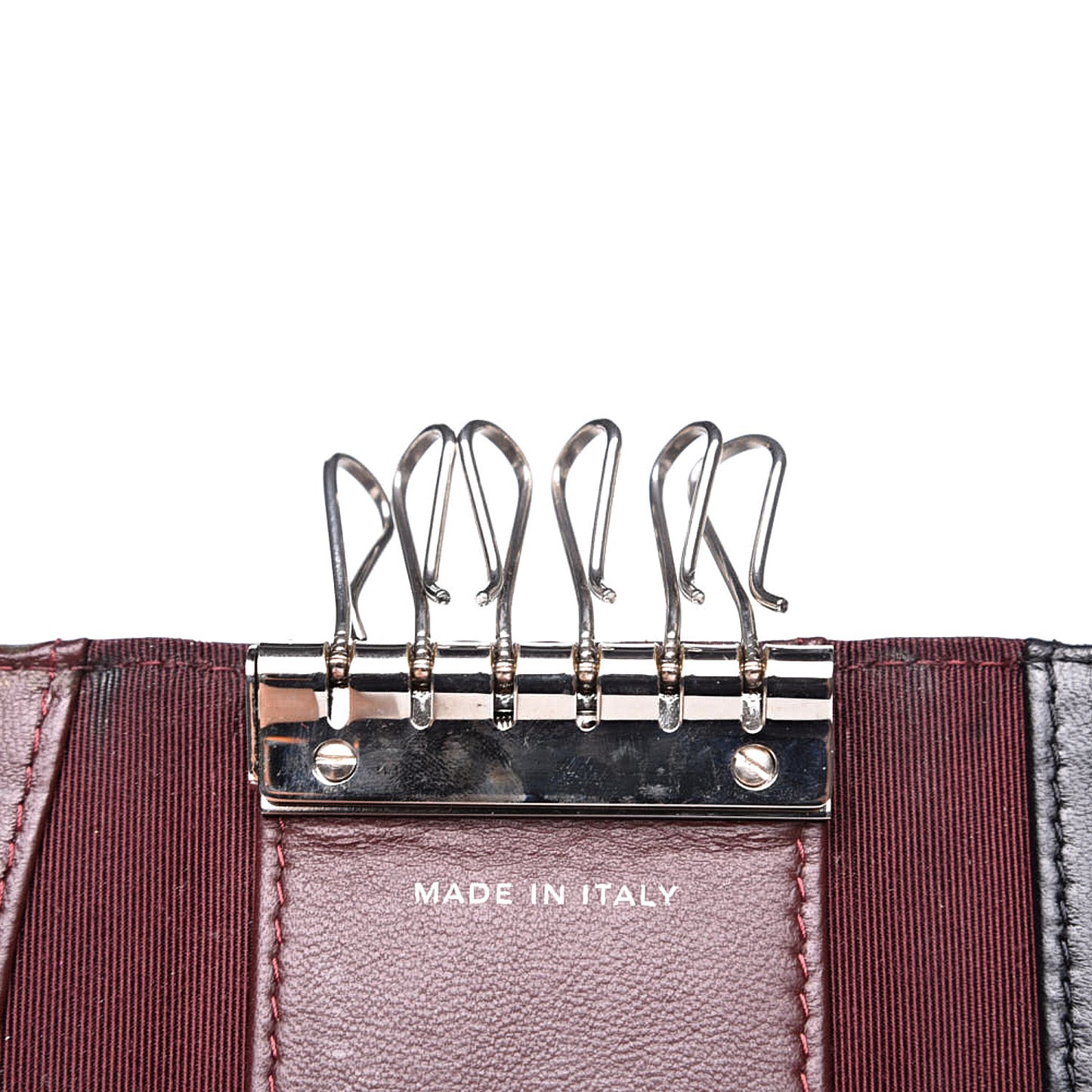 Lambskin Quilted 6 Key Holder Black