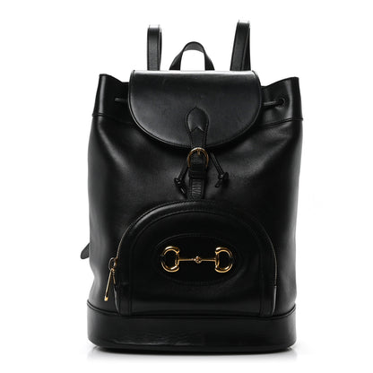 Gucci Boarded Plutone Calfskin Horsebit 1955 Single Buckle Backpack Black 1 of 10