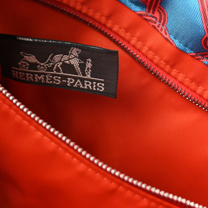 Hermes Silk Barenia Noeud Marin Fourbi 25 MM Pouch Rouge de Coeur Fauve 6 of 7