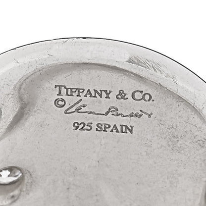 Tiffany Sterling Silver Diamond Elsa Peretti Round Ring 53 6.5 4 of 4