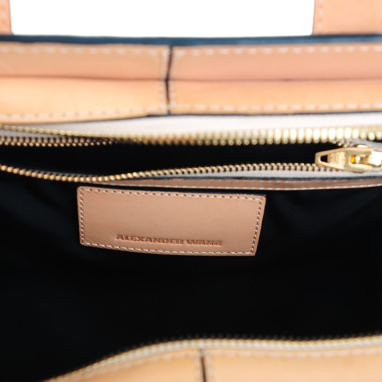 Calfskin Pelican Satchel Tan Antique Brass Hardware