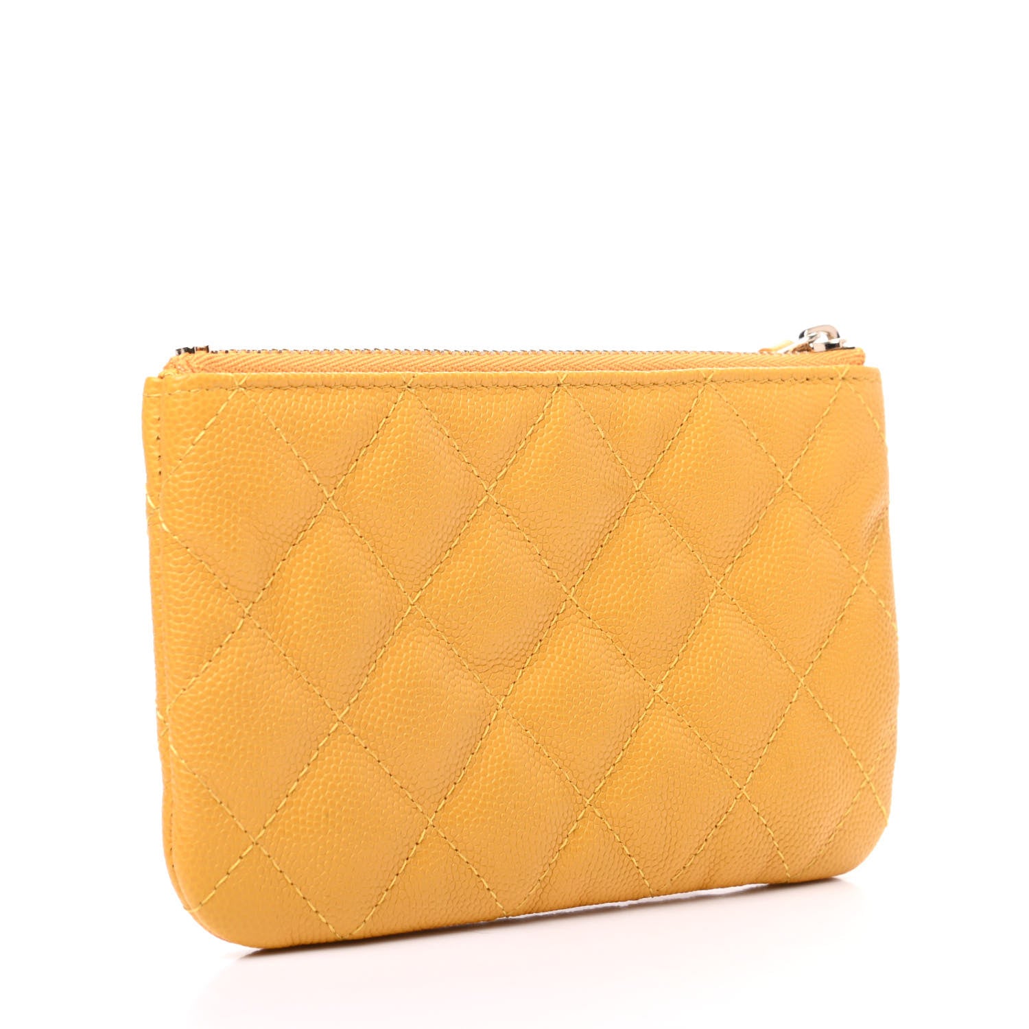 Chanel Caviar Quilted Small Cosmetic Case Yellow 3 of 8