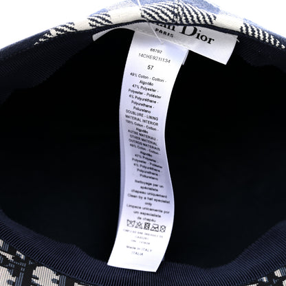 Christian Dior Polyester Cotton Check'N'Dior Oblique School Cap 57 Navy Blue 9 of 9