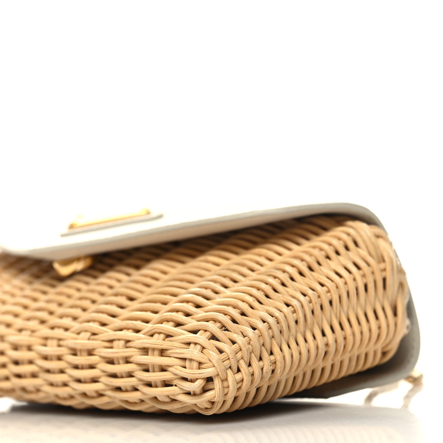 Prada Midollino City Calfskin Mini Bag Naturale White 1436649