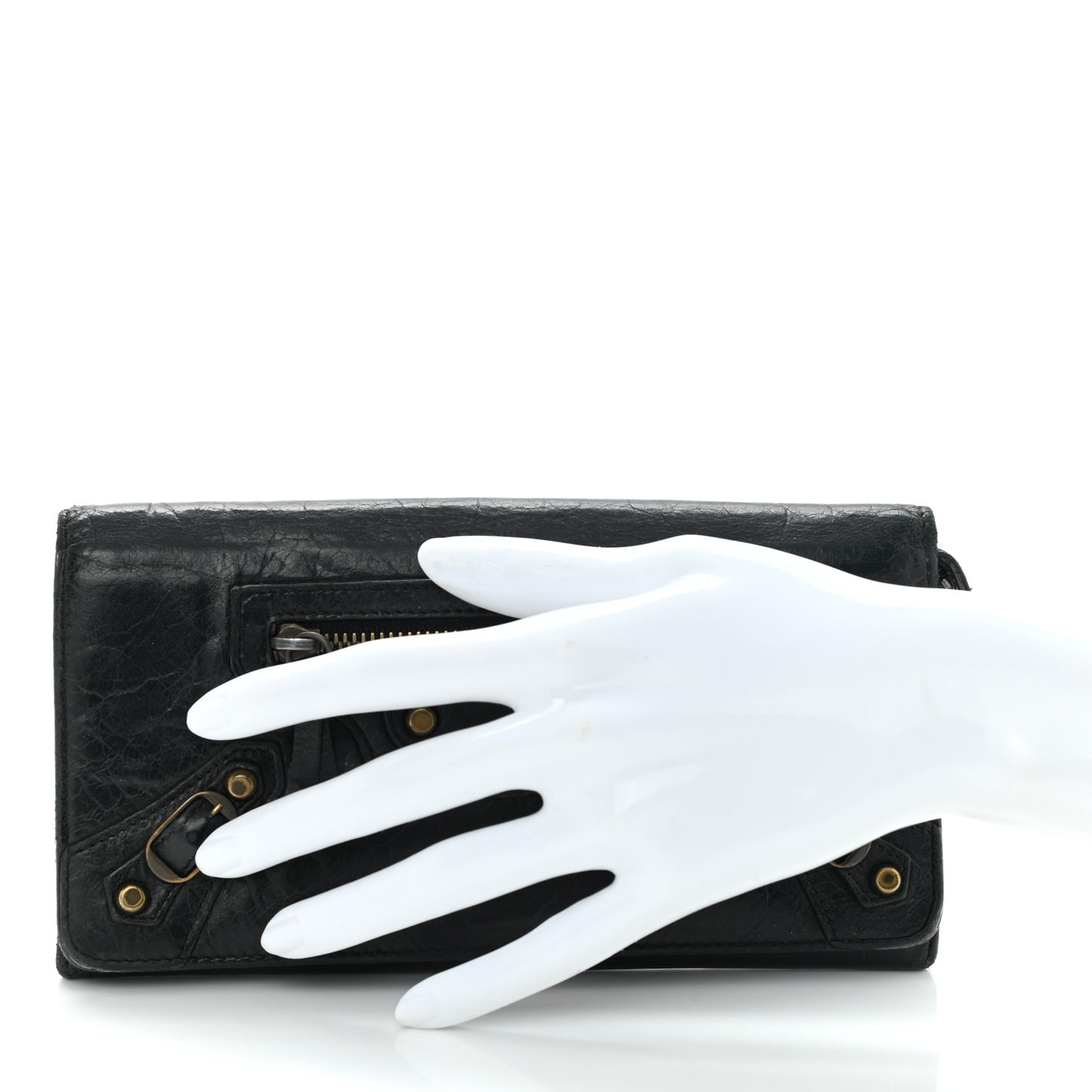Agneau Classic Hardware Money Wallet Black