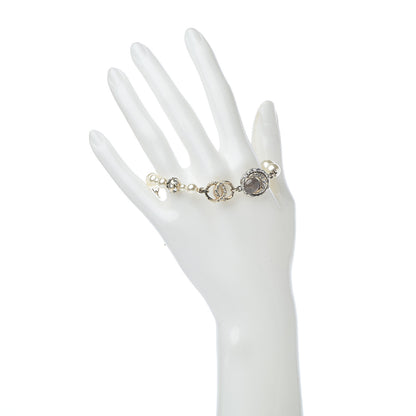 Chanel Pearl Crystal CC Moon Bracelet Gold 2 of 5