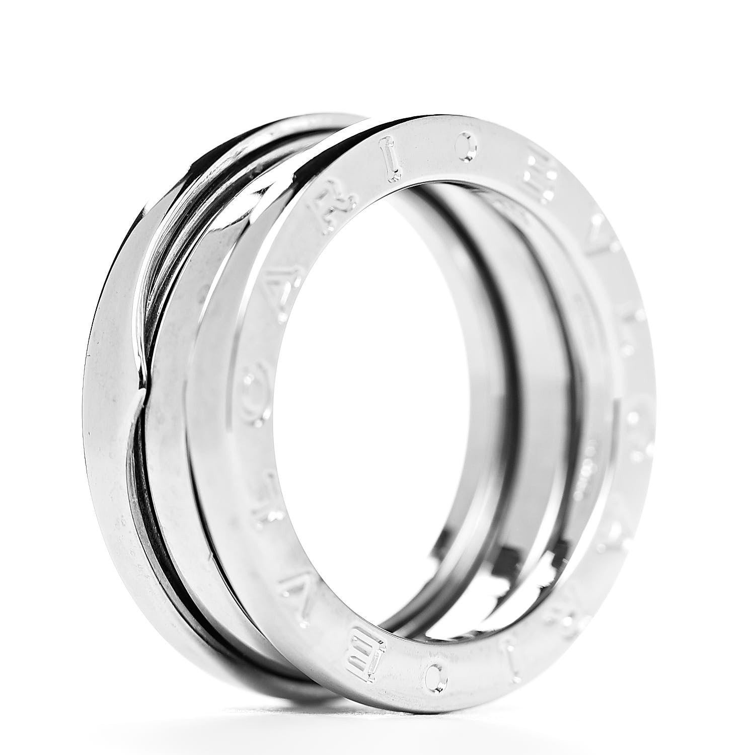 Bulgari 18K White Gold B.Zero1 Three-Band Ring 50 5.25 4 of 6