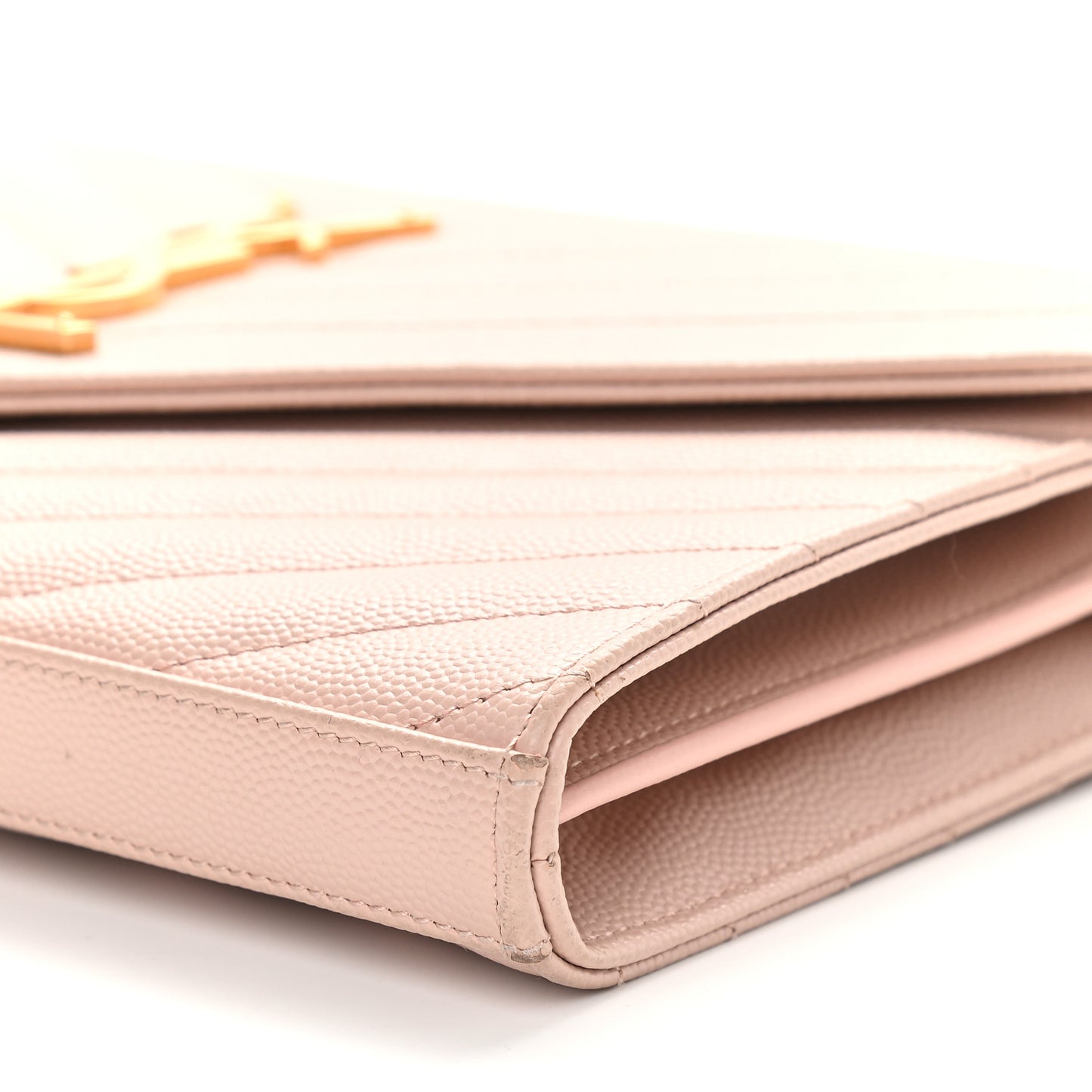 Grain De Poudre Matelasse Chevron Monogram Chain Wallet Pale Pink