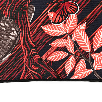 Hermes Silk Into the Canadian Wild Scarf 90 Vert Corail Bordeaux 3 of 4