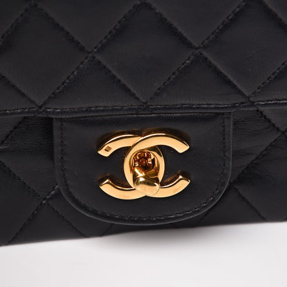 Chanel Lambskin Quilted Medium Double Flap Black 10 of 12
