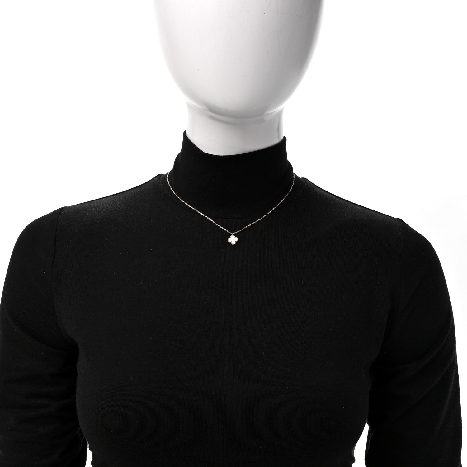 Van Cleef & Arpels 18K Yellow Gold Mother of Pearl Sweet Alhambra Pendant Necklace 3 of 5